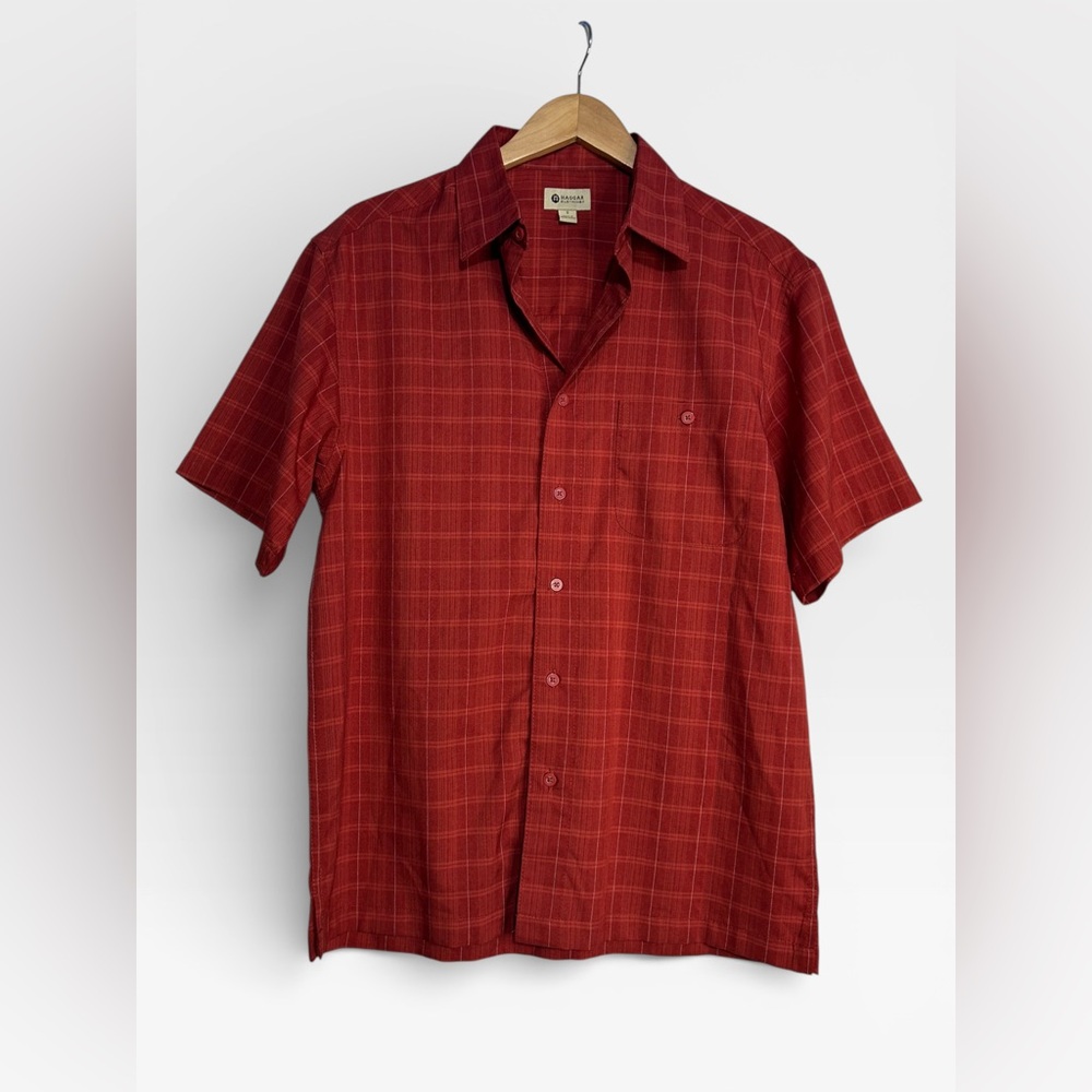 5 for $25🔥Haggar Clothing Red Plaid Button Front Shirt Small
